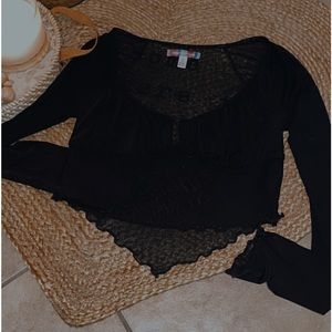 Black mesh long sleeve